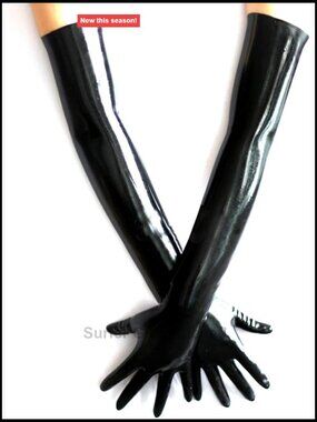 Latex Rubber Long Gloves Club Outfits Accessory Plus Size